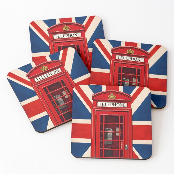 Item preview, Vintage Red London Telephone Box with Union Jack Flag designed and sold by Sybille-Yates.