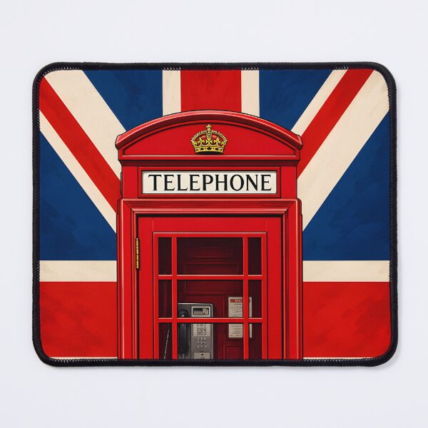 Item preview, Vintage Red London Telephone Box with Union Jack Flag designed and sold by Sybille-Yates.