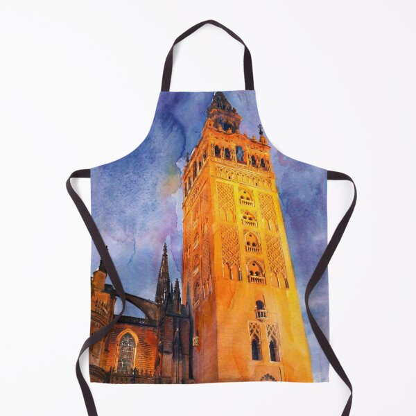 Item preview, Giralda Tower in Watercolor Style — Digital Art from Real Photography | Seville Cathedral Spain Architecture designed and sold by M.ALK.Watercolor.