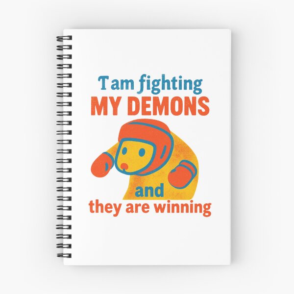 Item preview, Fighting My Demons Retro Boxing Dog — Funny Relatable Quote Illustration designed and sold by Colorful-Garden.