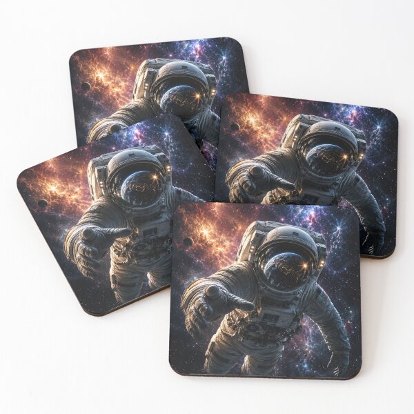 Item preview, Astronaut Floating Galaxy Nebula Space Art Colorful Universe Sci-Fi Cosmic Poster designed and sold by irfanshikh.
