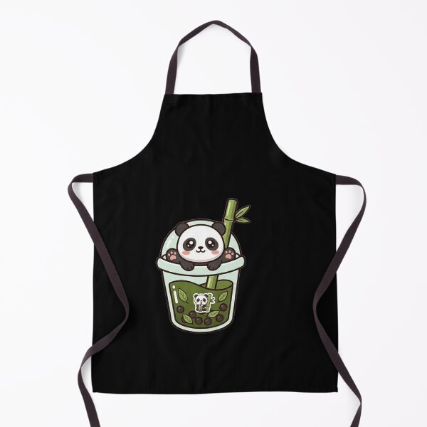 Item preview, Kawaii Panda in Matcha Boba Tea - Cute Chibi Bamboo Green Tea Art designed and sold by Trendora90.