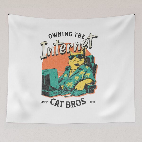 Item preview, Owning The Internet Cat Bros Retro Feline designed and sold by AntiqueImages.