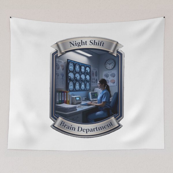 Item preview, Night Shift Brain Department Neuroscience Nurse Gift designed and sold by YMLux.