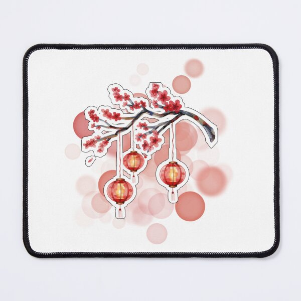 Item preview, Cherry Blossom Branch with Japanese Red Lanterns Design designed and sold by iamKRUK.