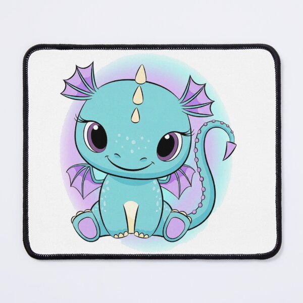 Item preview, Cute Pastel Baby Dragon Kawaii Fantasy Sticker | Blue Purple Dragon Cartoon Art designed and sold by QuirkyCloud Designs.