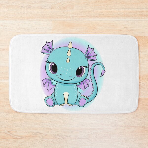 Item preview, Cute Pastel Baby Dragon Kawaii Fantasy Sticker | Blue Purple Dragon Cartoon Art designed and sold by QuirkyCloud Designs.