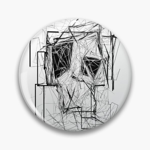 Item preview, Skull Art Abstract Monoline - Black and White Gothic Drawing designed and sold by Mystral Art Studio.