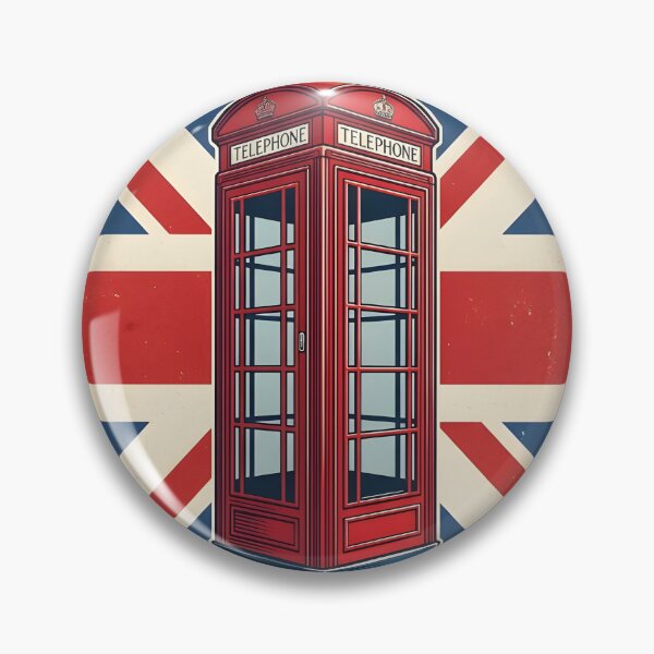 Item preview, Vintage Red London Telephone Box with Union Jack Flag designed and sold by Sybille-Yates.