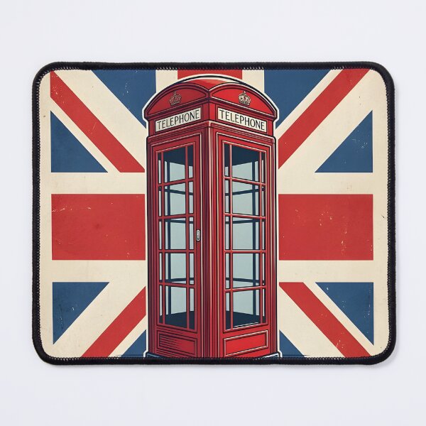 Item preview, Vintage Red London Telephone Box with Union Jack Flag designed and sold by Sybille-Yates.