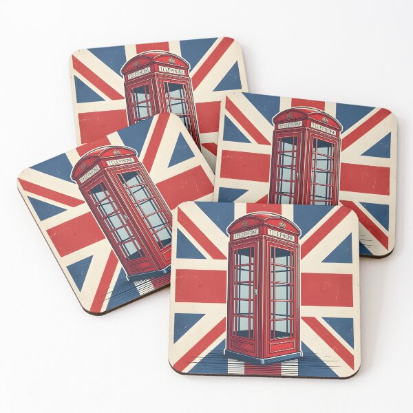 Item preview, Vintage Red London Telephone Box with Union Jack Flag designed and sold by Sybille-Yates.