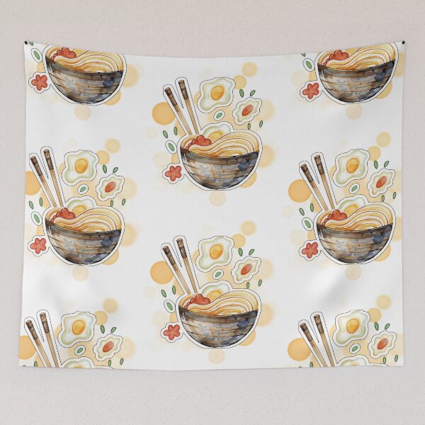 Item preview, Japanese Ramen Bowl with Chopsticks Cute Food Design designed and sold by iamKRUK.