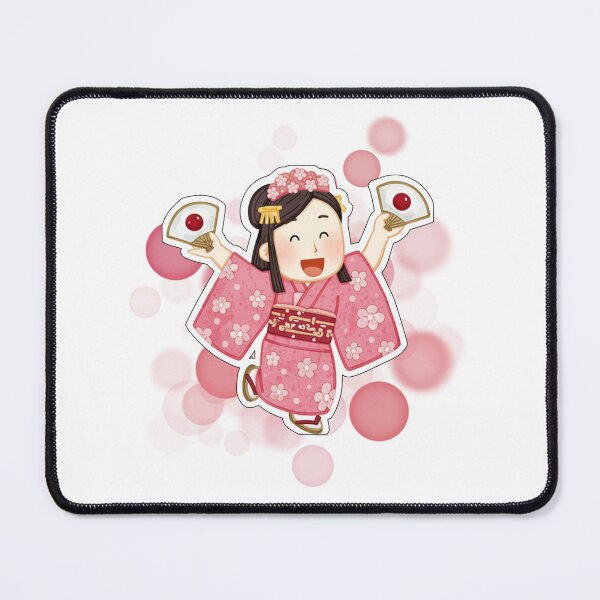 Item preview, Japanese Woman in Kimono with Fans and Japan Flag Design designed and sold by iamKRUK.