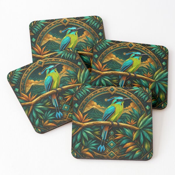 Item preview, Geometric Torogoz of El Salvador designed and sold by PixelsTelas.