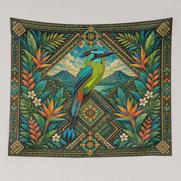 Item preview, Geometric Torogoz of El Salvador designed and sold by PixelsTelas.