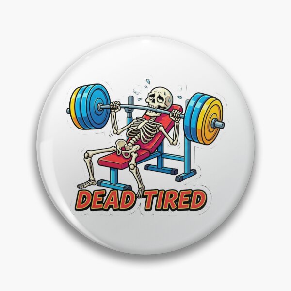 Item preview, Funny Gym Skeleton Dead Tired Workout Sticker designed and sold by JeevanStickers.