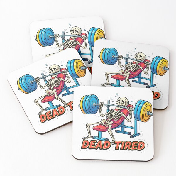 Item preview, Funny Gym Skeleton Dead Tired Workout Sticker designed and sold by JeevanStickers.