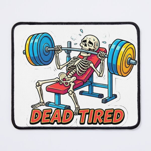 Item preview, Funny Gym Skeleton Dead Tired Workout Sticker designed and sold by JeevanStickers.