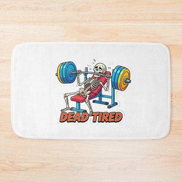 Item preview, Funny Gym Skeleton Dead Tired Workout Sticker designed and sold by JeevanStickers.