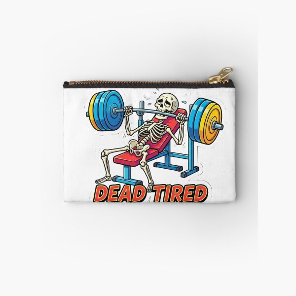 Item preview, Funny Gym Skeleton Dead Tired Workout Sticker designed and sold by JeevanStickers.