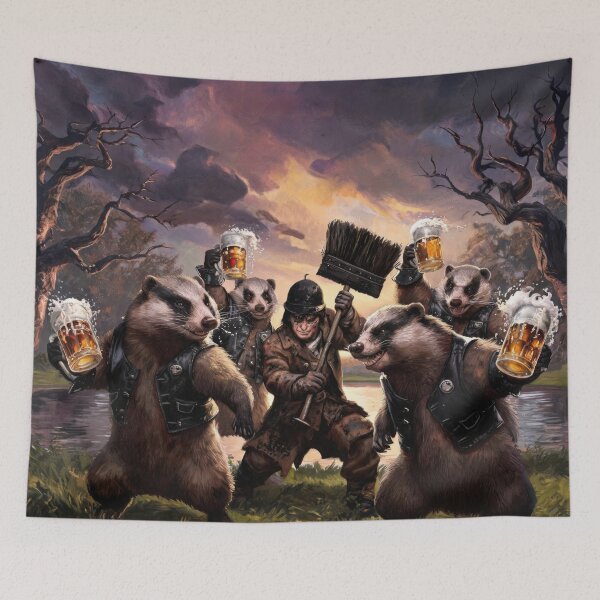 Item preview, Chimney Sweep with Beer-Drinking Badgers designed and sold by HabitableMoons.