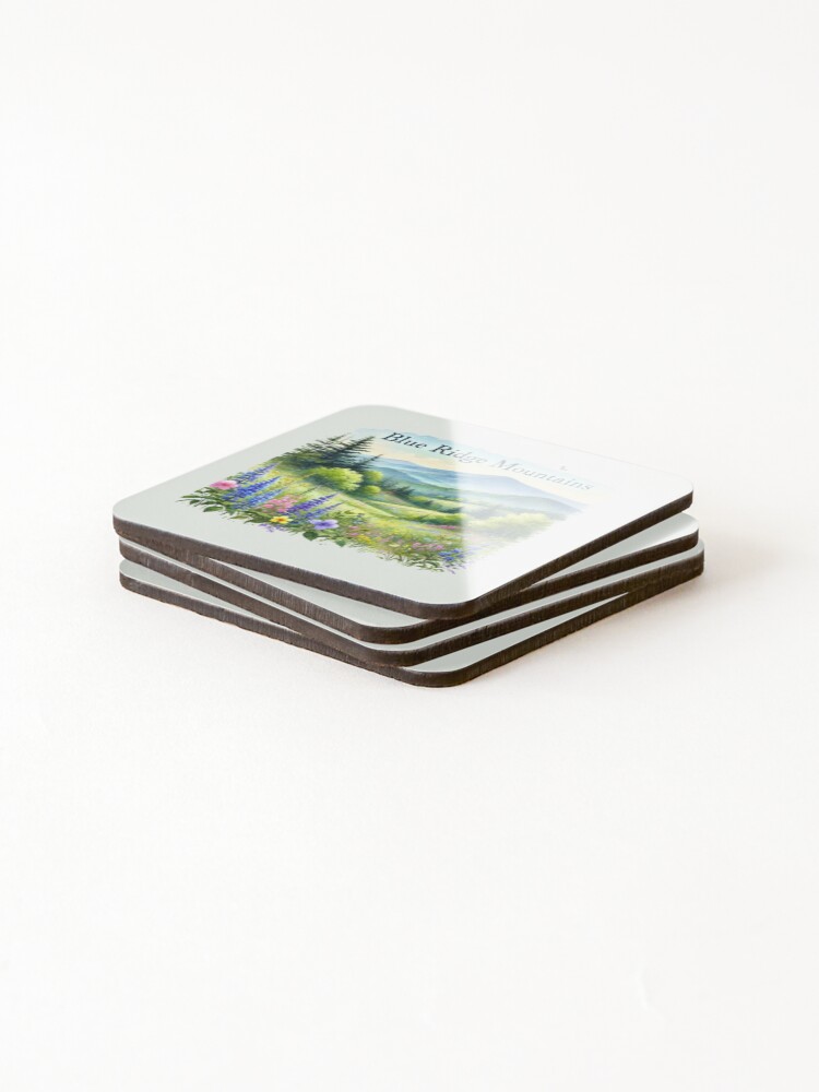 Thumbnail 4 of 5, Coasters (Set of 4), Blue Ridge Mountains Springtime designed and sold by SalterDesigns.