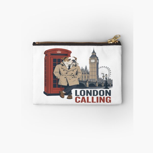 Item preview, London Calling Bulldog Art • Stylish British Aesthetic • Trench Coat Dog Illustration Design designed and sold by Bright Nest Studio.