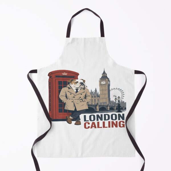 Item preview, London Calling Bulldog Art • Stylish British Aesthetic • Trench Coat Dog Illustration Design designed and sold by Bright Nest Studio.