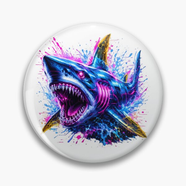 Item preview, Neon Cyberpunk Shark Synthwave Graphic Tee designed and sold by etuvibes.