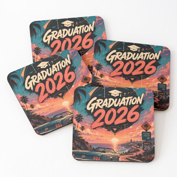 Item preview, Graduation 2026 Retro Summer Roadtrip Design designed and sold by KnitOfShadoF.