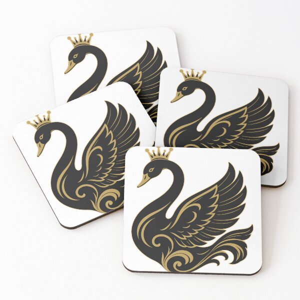 Item preview, Golden Swan Queen | Elegant Royal Bird Line Art Aesthetic designed and sold by QuirkyCloud Designs.