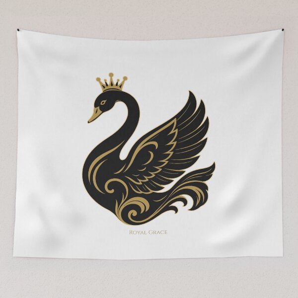 Item preview, Golden Swan Queen | Elegant Royal Bird Line Art Aesthetic designed and sold by QuirkyCloud Designs.