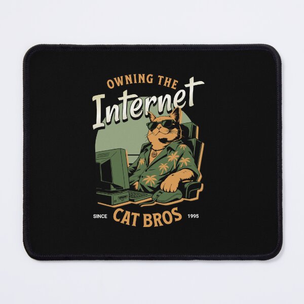 Item preview, Cat in Hawaiian shirt Surfing the Internet designed and sold by AntiqueImages.