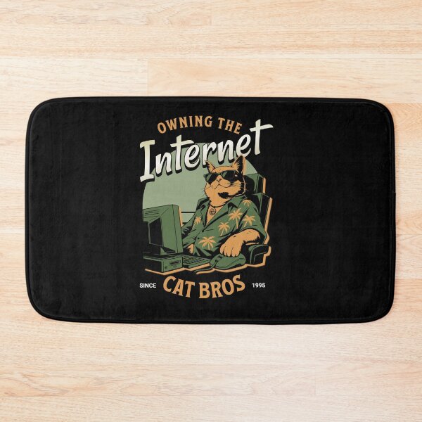 Item preview, Cat in Hawaiian shirt Surfing the Internet designed and sold by AntiqueImages.
