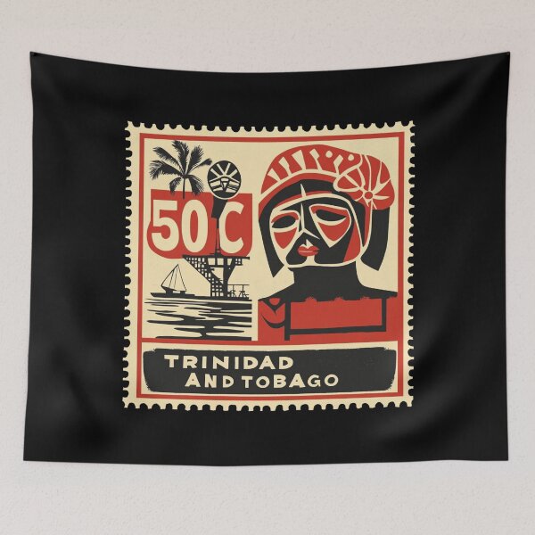 Item preview, Trinidad and Tobago Vintage Stamp - Carnival Mask designed and sold by tiigerdad.