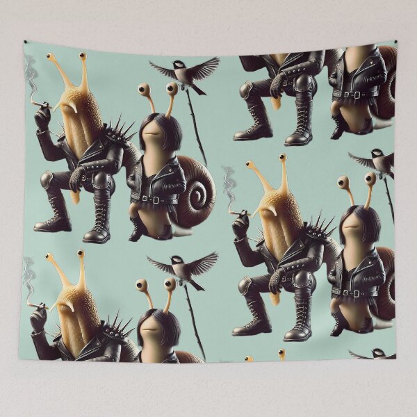 Item preview, Punk Snail Rebels - Edgy Duo in Leather designed and sold by LujziWorld.