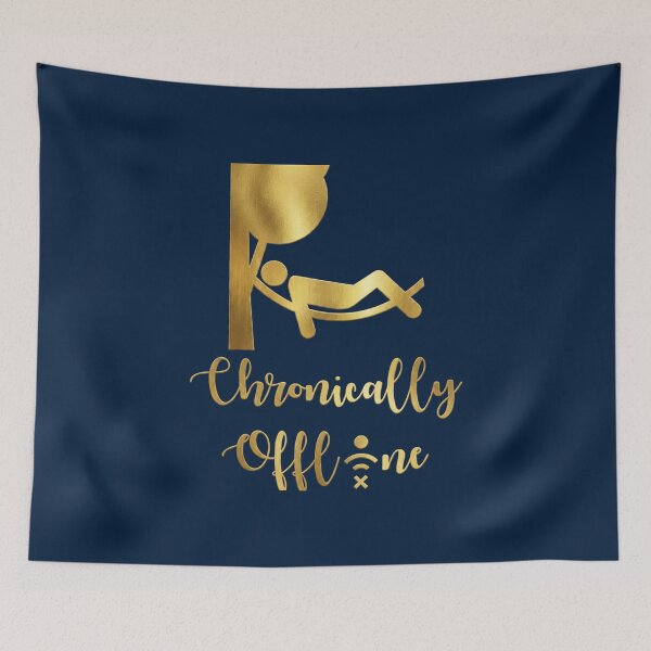 Item preview, Chronically Offline - Gold Glitter Digital Detox Design designed and sold by ANJ Designs.