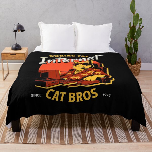 Item preview, Cool Cat Owning The Internet 1995 Tech Humor designed and sold by AntiqueImages.