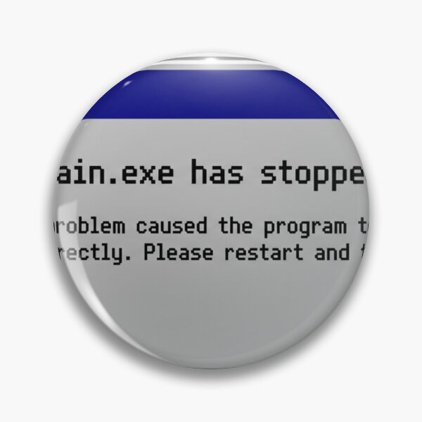 Item preview, Retro 90s Computer Error Message Brain.exe Has Stopped Working designed and sold by JeevanStickers.