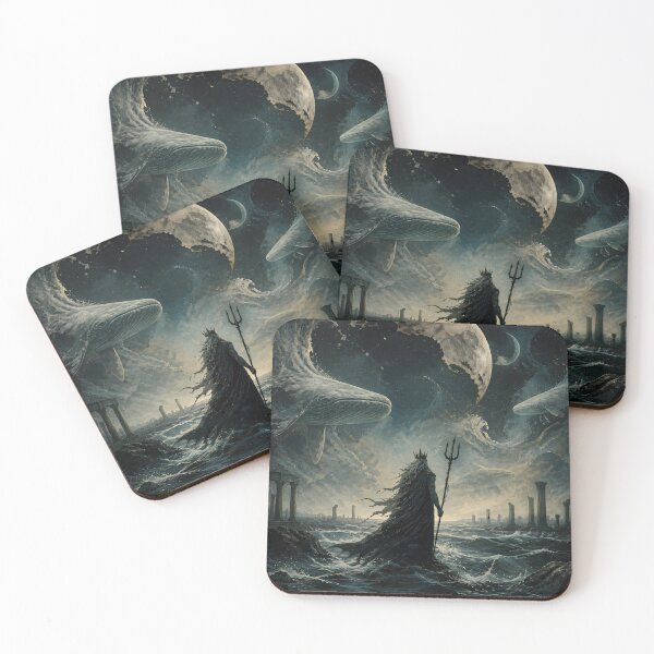 Item preview, Echoes Beneath Black Waters – Surreal Mythology Wall Art designed and sold by ArtisElec.