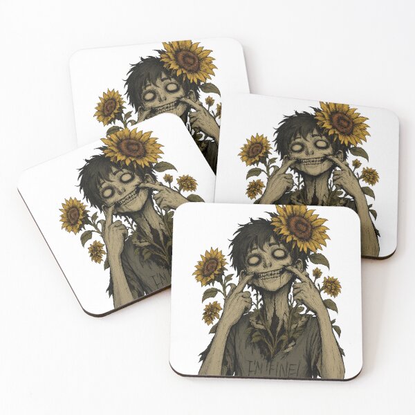 Item preview, Forced Happiness | Sunflower Zombie Botanical Horror designed and sold by Soft rot studio.