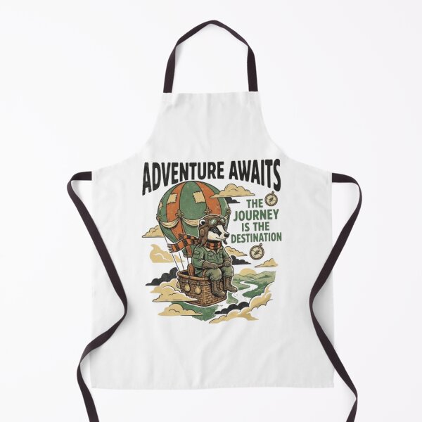 Item preview, Adventure Awaits – Aviator Badger Hot Air Balloon Art designed and sold by Dogandesighn.