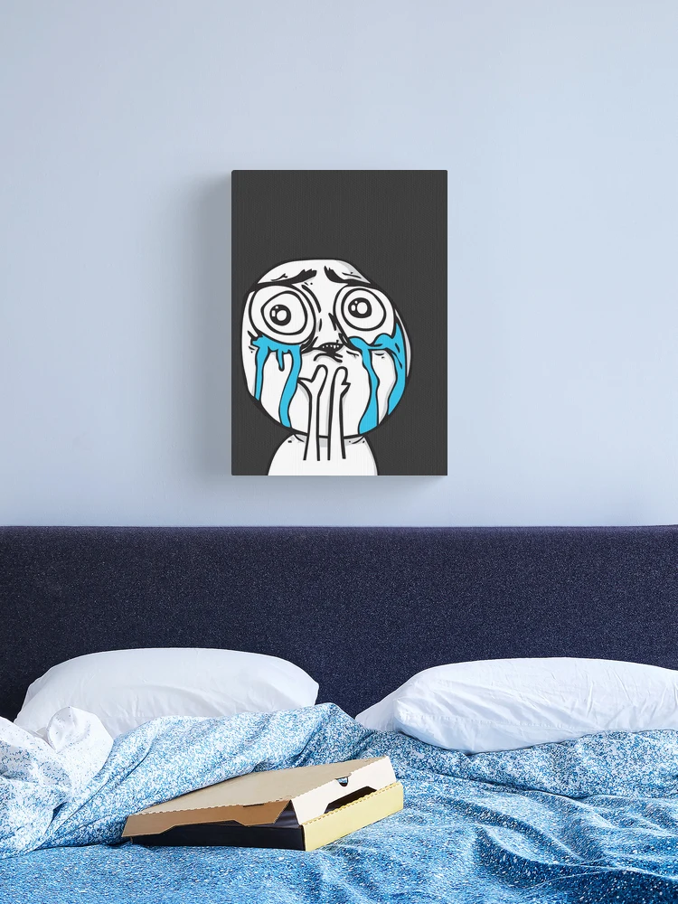 Troll Face Cuteness Overload crying emo tears Internet memes reaction face  HD HIGH QUALITY ONLINE STORE | Photographic Print