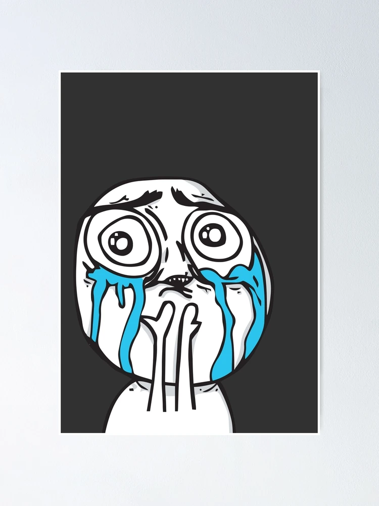 Meme, crying troll face illustration, png