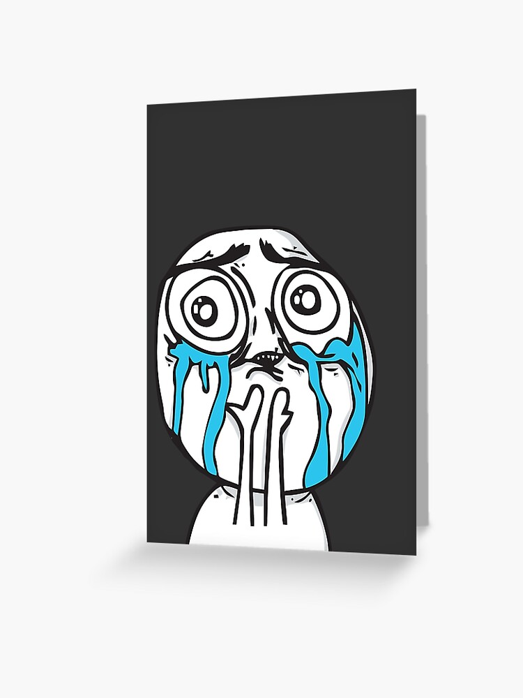 Troll Face Cuteness Overload crying emo tears Internet memes reaction face  HD HIGH QUALITY ONLINE STORE | Photographic Print