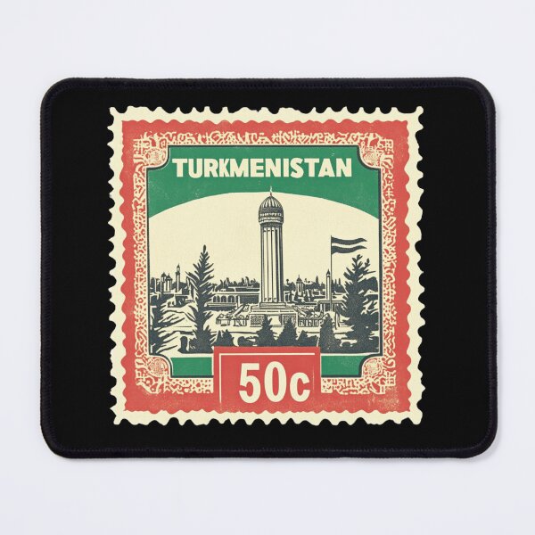 Item preview, Turkmenistan Vintage Stamp - Independence Tower designed and sold by tiigerdad.