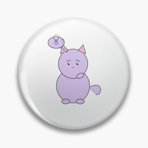 Artikelvorschau, Niedlicher Kawaii-Angstaufkleber „Überdenkende Katze“ – Geschenkidee entworfen und verkauft von MoodyKittens.