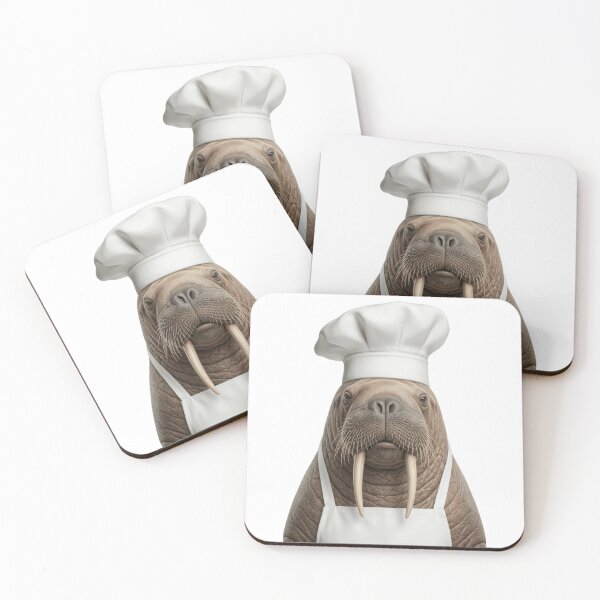 Item preview, Funny Walrus Chef Realistic Animal Cooking Humor Art designed and sold by LazyOwlStore.