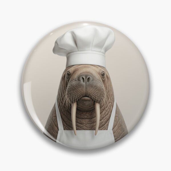 Item preview, Funny Walrus Chef Realistic Animal Cooking Humor Art designed and sold by LazyOwlStore.