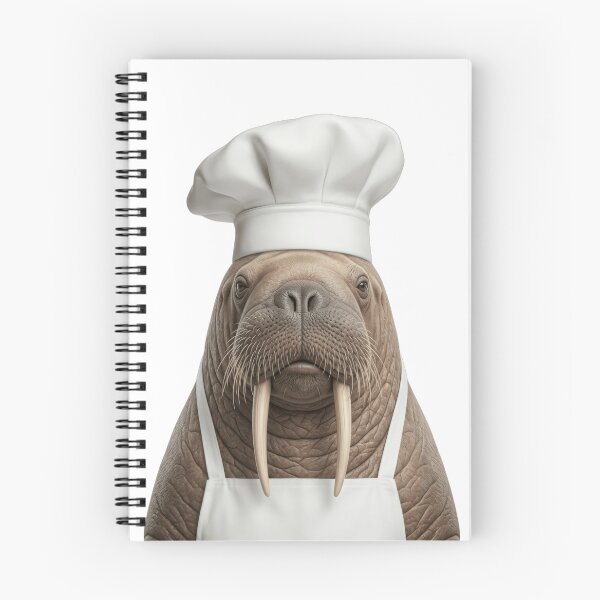 Item preview, Funny Walrus Chef Realistic Animal Cooking Humor Art designed and sold by LazyOwlStore.